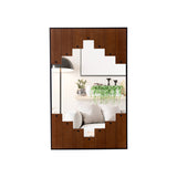 37.5 Inch x 26.5 Inch Decorative Rectangle Wall Mirror with Piano Key-Shaped Frame-Black