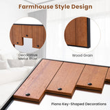 37.5 Inch x 26.5 Inch Decorative Rectangle Wall Mirror with Piano Key-Shaped Frame-Black