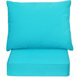 Deep Seat Chair Cushion Pads Set with Rope Belts for Indoor and Outdoor-Turquoise