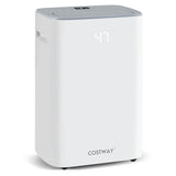 Dehumidifier with Auto Drain or Manual Drainage for Home Basement-White