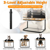 Dog Bowl Stand with 2 Stainless Steel Food Water Bowls
