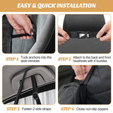 Dog Car Seat Cover Protector for Back Seat with Mesh Windows-Black