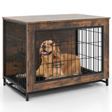 Dog Crate Furniture with Double Lockable Doors and Removable Pull-out Tray-M