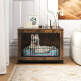 Dog Crate Furniture with Double Lockable Doors and Removable Pull-out Tray-M
