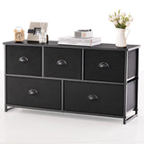 Dresser Storage Tower with 5 Foldable Cloth Storage Cubes-Black