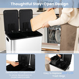 2 x 8 Gal Dual Compartment Trash Can-Silver