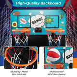 Dual Shot Basketball Arcade Game with 8 Game Modes and 4 Balls-Green