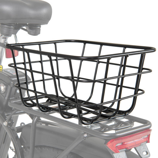 Electric Bike Rear Basket Heavy Duty Metal Rear Bike Basket