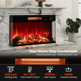 36 Inch 3-Sided 1500W Electric Fireplace with 7-Color Flame-Black