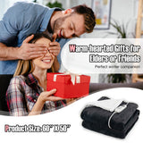 Electric Heated Blanket Throw with 10 Heat Settings-Gray