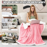 Electric Heated Blanket Throw with 10 Heat Settings-Pink