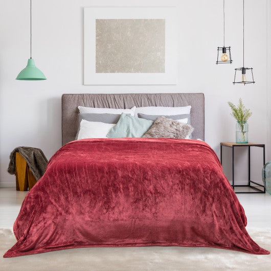 62 x 84 Inch Twin Size Electric Heated Throw Blanket with Timer-Red
