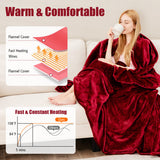 62 x 84 Inch Twin Size Electric Heated Throw Blanket with Timer-Red