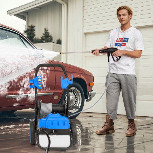 2300 PSI 1.8 GPM Electric Pressure Washer with Wheels and 5 Quick Connect Nozzles-Blue