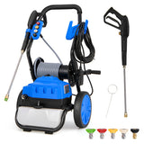 2300 PSI 1.8 GPM Electric Pressure Washer with Wheels and 5 Quick Connect Nozzles-Blue