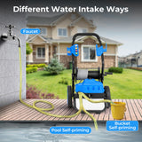 2300 PSI 1.8 GPM Electric Pressure Washer with Wheels and 5 Quick Connect Nozzles-Blue