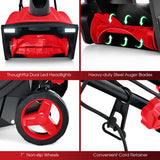 20 Inch 120V 15Amp Electric Snow Thrower with 180° Rotatable Chute-Red