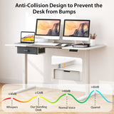 Height Adjustable Electric Standing Desk with USB Charging Port-Gray