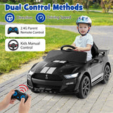 12V Licensed Ford Mustang Shelby GT500 Kids Ride on Car with Remote Control for Kids Aged 3-8-Black