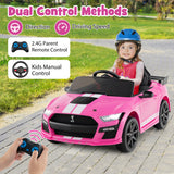 12V Licensed Ford Mustang Shelby GT500 Kids Ride on Car with Remote Control for Kids Aged 3-8-Pink