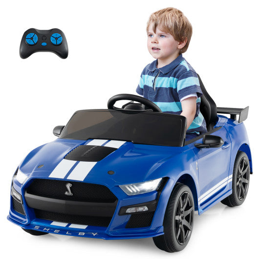 12V Licensed Ford Mustang Shelby GT500 Kids Ride on Car with Remote Control for Kids Aged 3-8-Blue