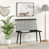 Entryway Bench for 2 with Spindle Back for Kitchen Dining Room Hallway-Black