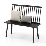 Entryway Bench for 2 with Spindle Back for Kitchen Dining Room Hallway-Black