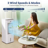 Evaporative Air Cooler and Heater with 3 Modes 3 Speeds and 2 Ice Boxes-White