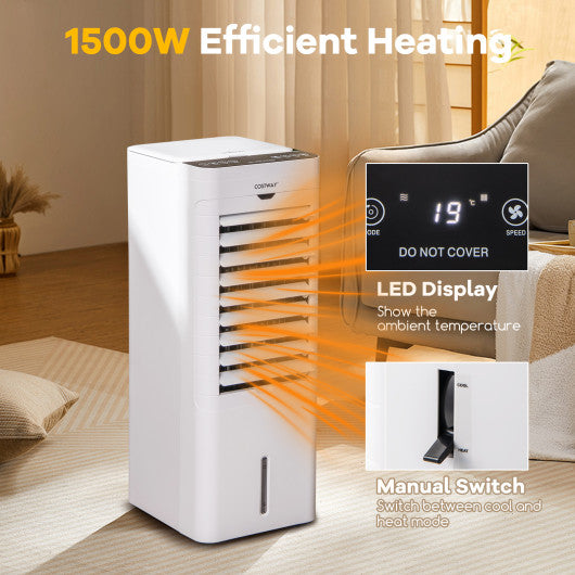 Evaporative Air Cooler and Heater with 3 Modes 3 Speeds and 2 Ice Boxes-White