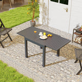 Expandable Patio Dining Table for 4-6 People-Grey