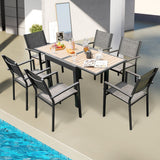 31.5-63 Inches Extendable Patio Table for 4-6 People-Natural