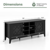 Farmhouse TV Stand for TVs Up to 65 Inches 4 Adjustable Shelves-Black