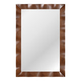 41.5 x 28 inches Farmhouse Wall Mirror with Solid Wood Frame-Brown