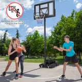 4.4-10 Feet Adjustable Basketball Hoop System with Weight Bag and 2 Nets