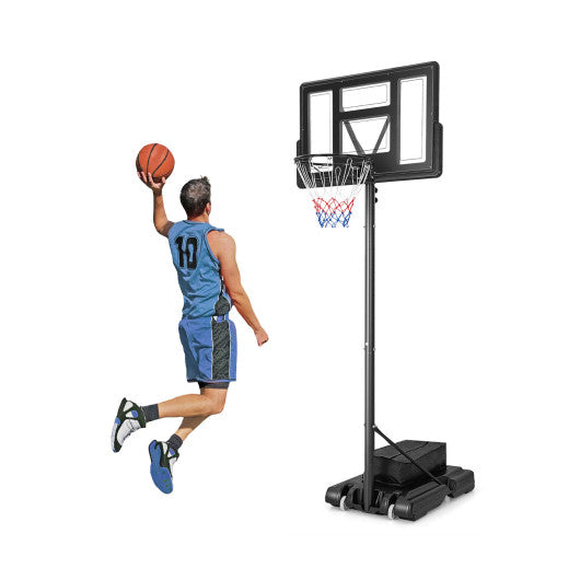 4.4-10 Feet Adjustable Basketball Hoop System with Weight Bag and 2 Nets