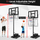 4.4-10 Feet Adjustable Basketball Hoop System with Weight Bag and 2 Nets
