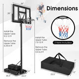 4.4-10 Feet Adjustable Basketball Hoop System with Weight Bag and 2 Nets
