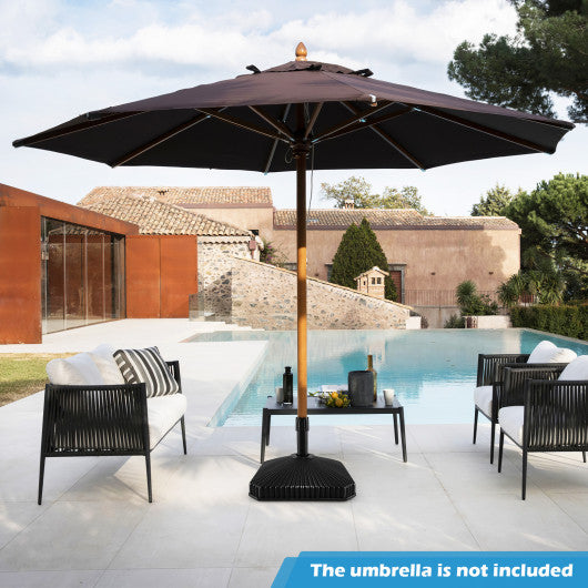 Fillable Umbrella Base with Shell Texture and 3 Coupler Sizes-Black