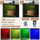 Fireplace Corner TV Stand with LED Lights and Smart APP Control for 50 Inches TV-Black