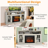 Fireplace TV Stand for TVs Up to 65 Inch with Side Cabinets and Remote Control-Gray
