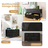 Floor Dresser Storage Organizer with 5/6/8 Drawers with Fabric Bins and Metal Frame-5-Drawer