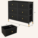Floor Dresser Storage Organizer with 5/6/8 Drawers with Fabric Bins and Metal Frame-6-Drawer