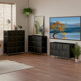 Floor Dresser Storage Organizer with 5/6/8 Drawers with Fabric Bins and Metal Frame-8-Drawer