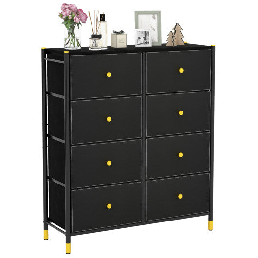 Floor Dresser Storage Organizer with 5/6/8 Drawers with Fabric Bins and Metal Frame-8-Drawer
