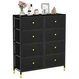 Floor Dresser Storage Organizer with 5/6/8 Drawers with Fabric Bins and Metal Frame-8-Drawer