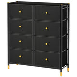 Floor Dresser Storage Organizer with 5/6/8 Drawers with Fabric Bins and Metal Frame-8-Drawer