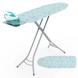 Foldable Ironing Board with Iron Rest and Adjustable Height-Turquoise