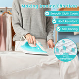 Foldable Ironing Board with Iron Rest and Adjustable Height-Turquoise