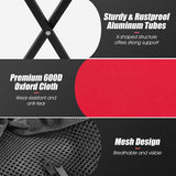 Lightweight Foldable Tennis Ball Teaching Cart with Wheels and Removable Bag-Red