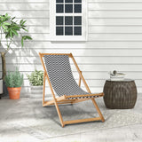 Folding Bamboo Sling Chair with Adjustable Backrest and Canvas-Natural